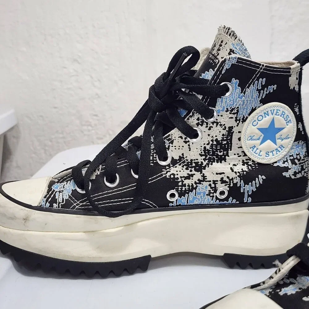 Converse Run Star Hike Hi Hybrid Floral Saturn Blue Blk Egret 171398C US 6.5
